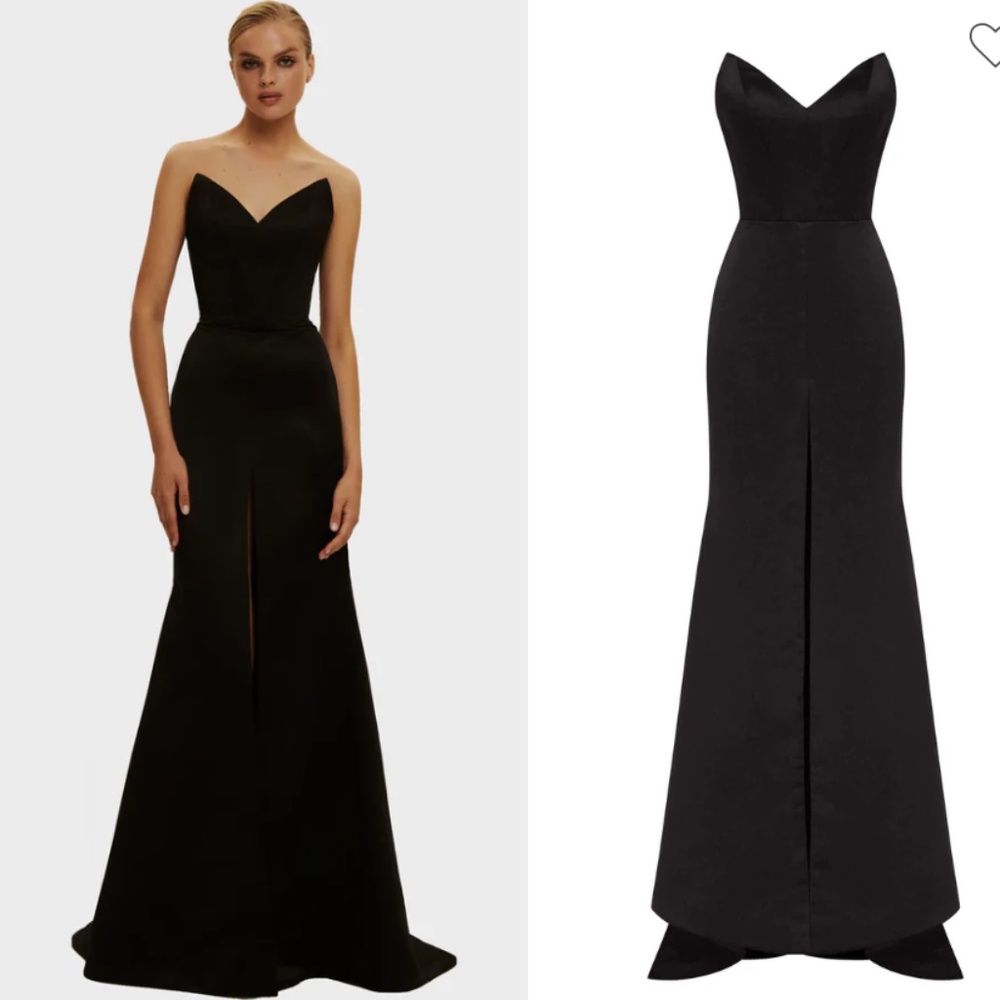Milla Black Elegant strapless trumpet evening gown